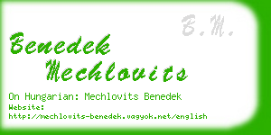 benedek mechlovits business card